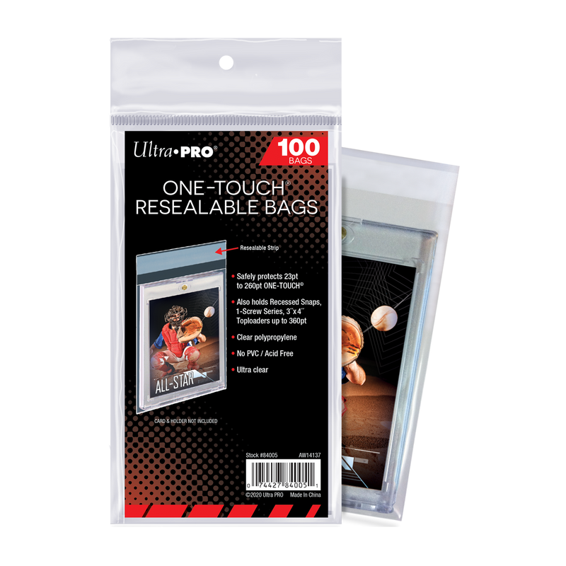 ONE-TOUCH Resealable Bags, Fits up to 260PT (100ct) | Ultra PRO International