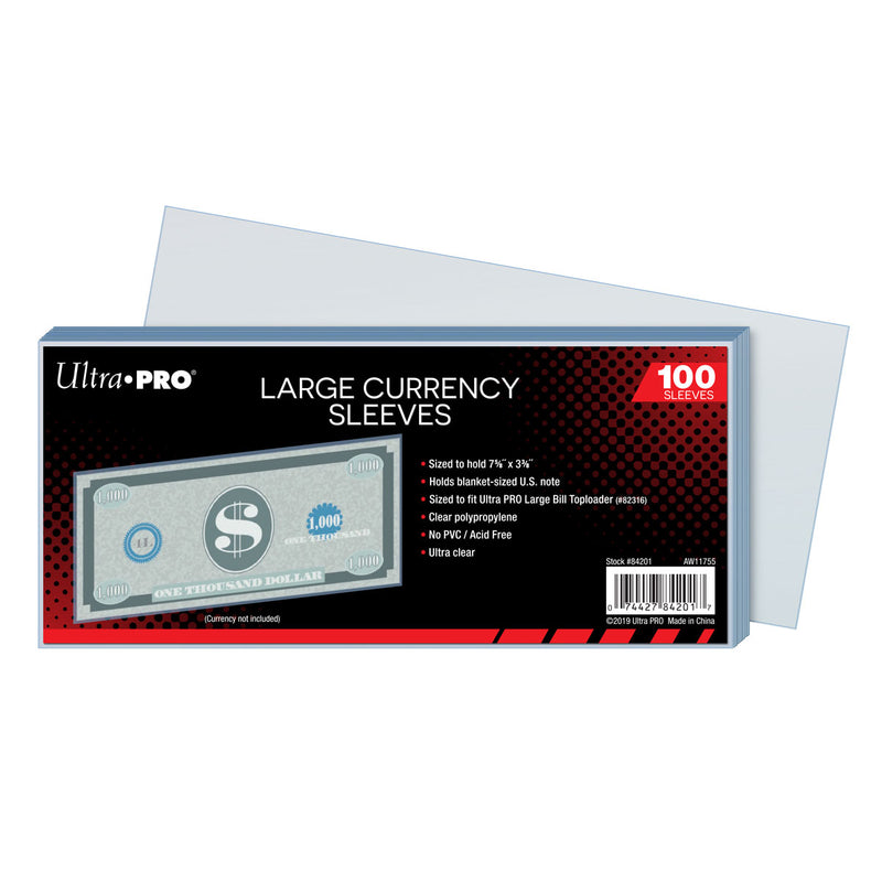 Large Currency Sleeves (100ct) | Ultra PRO International