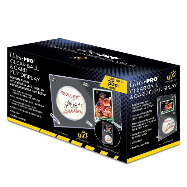 Baseball & Card (35PT) Clear Flip Display Case | Ultra PRO