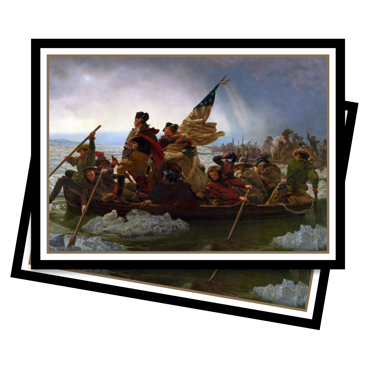 Fine Art Washington Crossing the Delaware Standard Deck Protector Sleeves (65ct) by Emanuel Leutze | Ultra PRO International