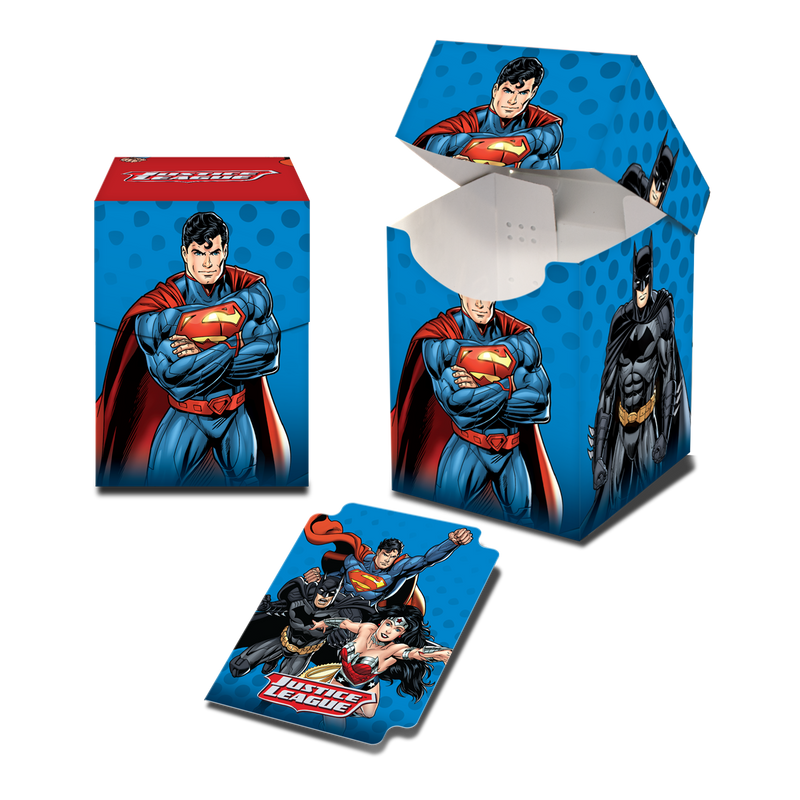 Superman, Batman, and Wonder Woman PRO 100+ Deck Box for Justice League | Ultra PRO International