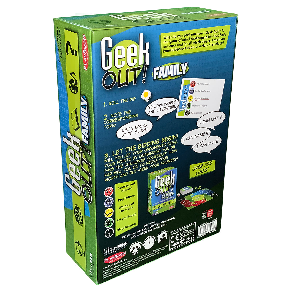 Geek Out! Trivia Party Game: Family Edition Back | Ultra PRO International