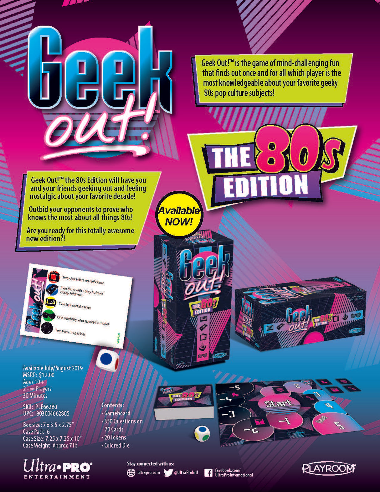 Geek Out! Trivia Party Game: The 80s Edition | Ultra PRO International