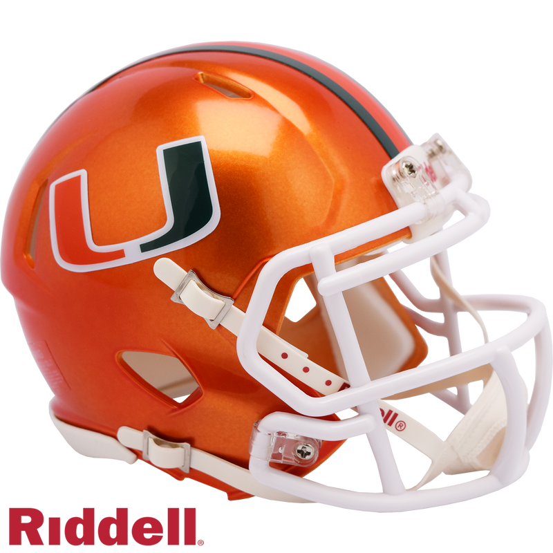 Riddell NCAA Miami Hurricanes Flash Alternate Speed Mini Replica Helmet | Ultra PRO International