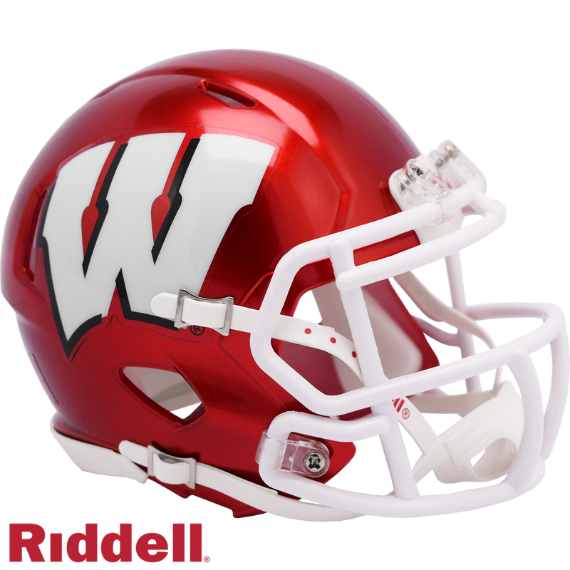 Riddell NCAA Wisconsin Badgers Flash Alternate Speed Mini Replica Helmet | Ultra PRO International