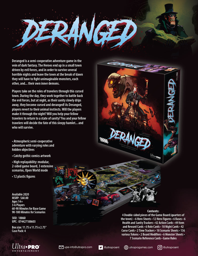 Deranged: A Semi-Cooperative Game for Ages 14+ | Ultra PRO Entertainment