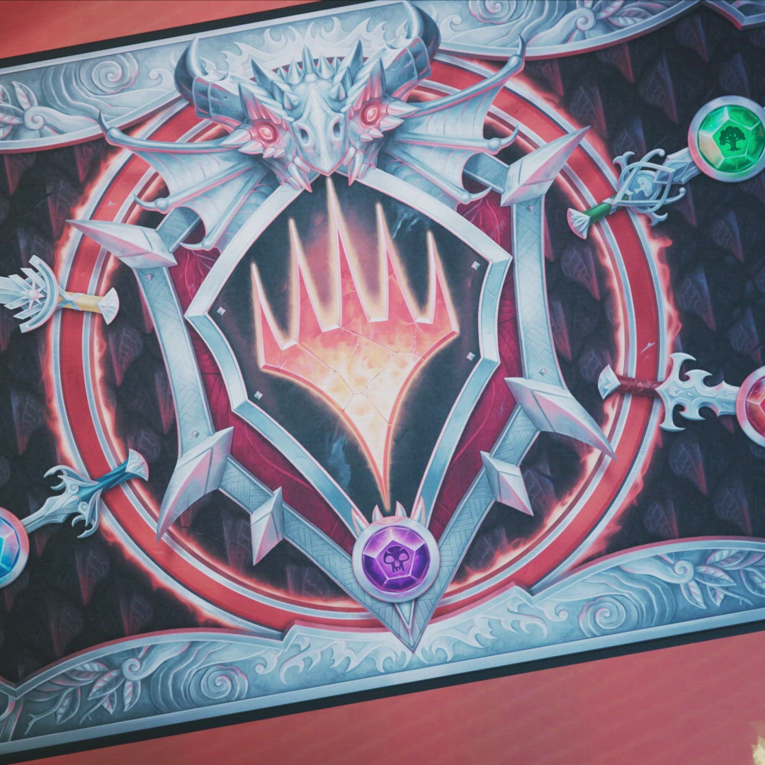 Adventures in the Forgotten Realms Stylized Planeswalker Symbol White Stitched Standard Gaming Playmat for Magic: The Gathering | Ultra PRO International