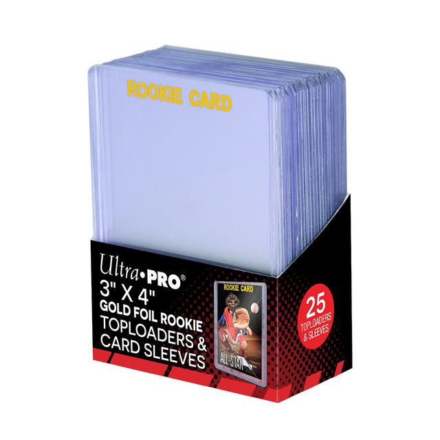 3" x 4" Clear "Rookie Gold" Toploaders & Card Sleeves Combo (25ct) for Standard Size Cards | Ultra PRO International