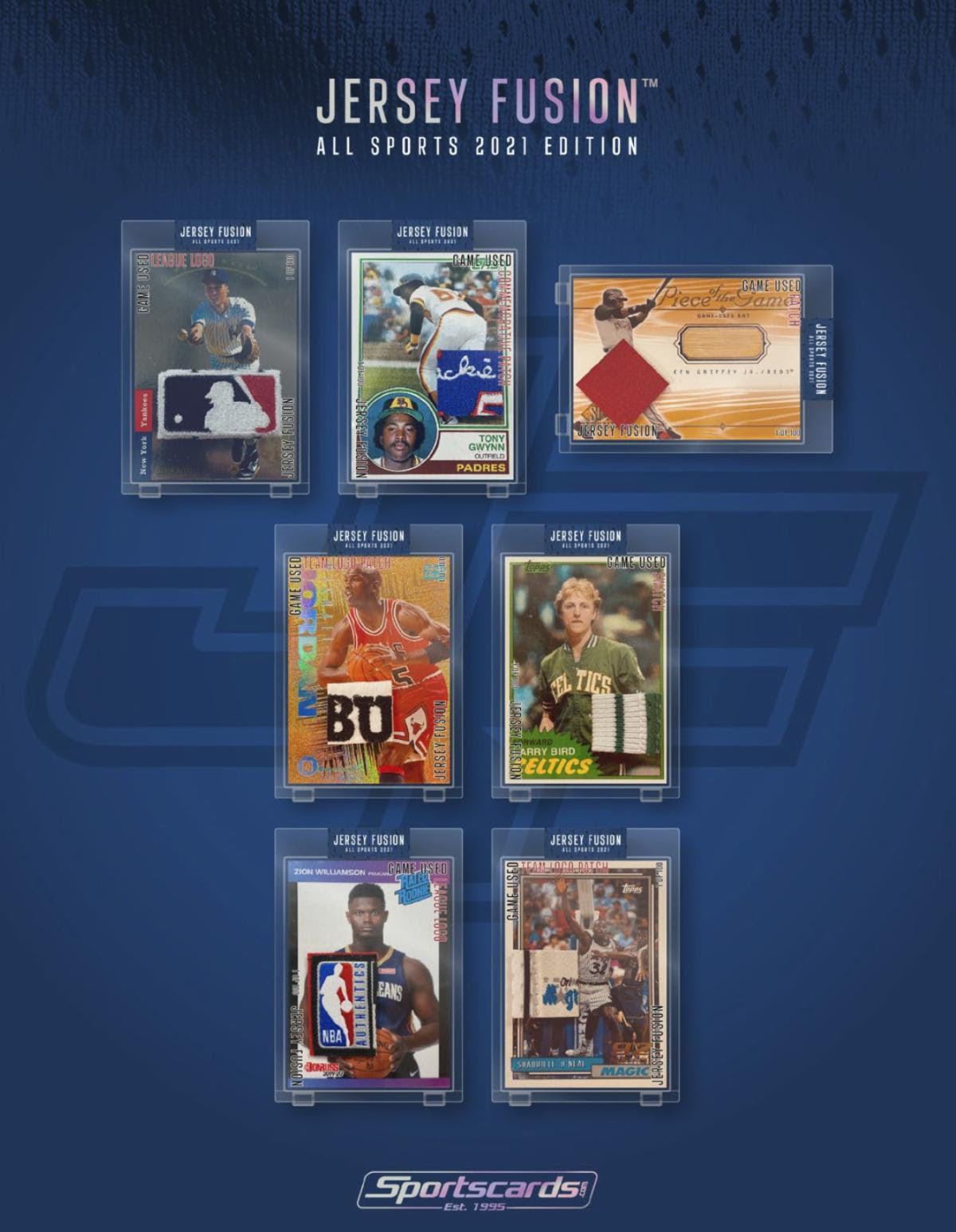 2021 Sportscards.Jersey Fusion Multi Sport Authentic, Original Trading Card  with a Game/Player Worn Swatch or Patch